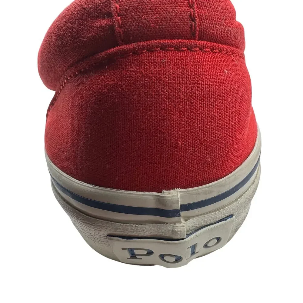Polo Ralph Lauren Keaton-Slip Polo Bear Canvas Slip-On Sneaker White Mens 10.5